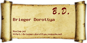 Brieger Dorottya névjegykártya